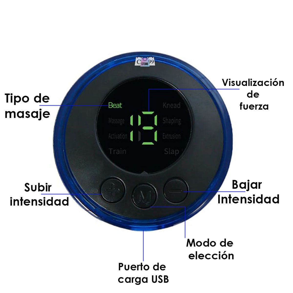 PACK MINI MASAJEADOR RECARGABLE + CONTROL EXTRA